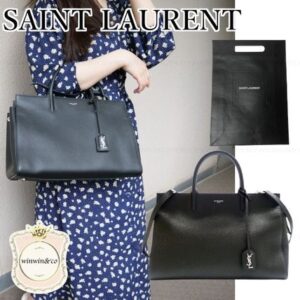 Saint Laurent CABAS RIVE GAUCHE Calfskin Street Style 2WAY Plain Other Animal Patterns