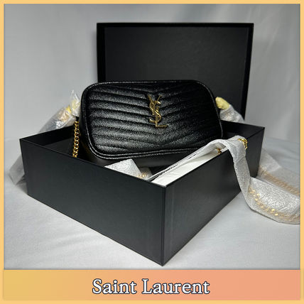 Saint Laurent Street Style Logo Shoulder Bags