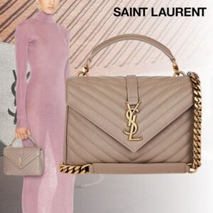 Saint Laurent COLLEGE Casual Style Street Style 2WAY Chain Plain Leather