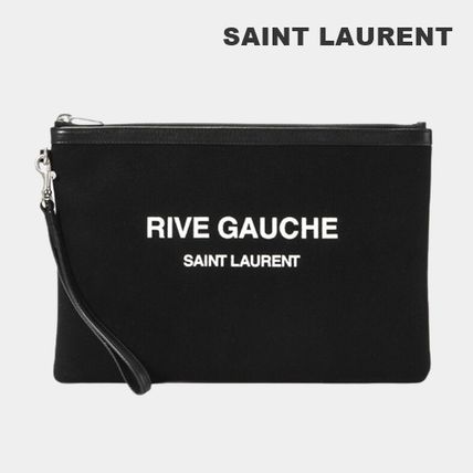 Saint Laurent Casual Style Unisex Street Style Logo Clutches (565722 96NAE 1070)