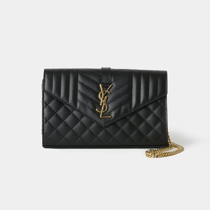 Saint Laurent Casual Style Calfskin Street Style Leather Party Style