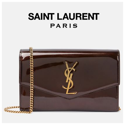 Saint Laurent UPTOWN Plain Leather Logo Shoulder Bags