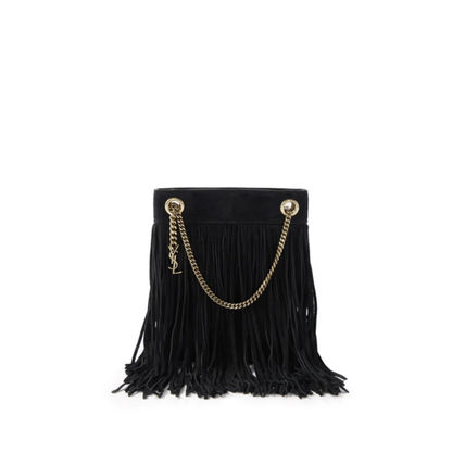 Saint Laurent 2022 SS Casual Style Calfskin Suede Blended Fabrics Chain Plain