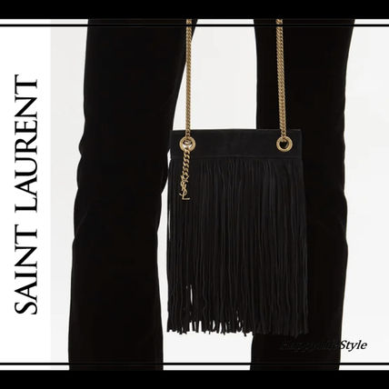 Saint Laurent 2022 SS Casual Style Calfskin Suede Blended Fabrics Chain Plain - Image 3
