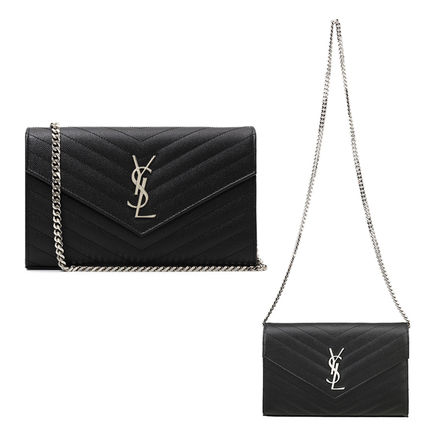 Saint Laurent Casual Style Calfskin Street Style Party Style Office Style