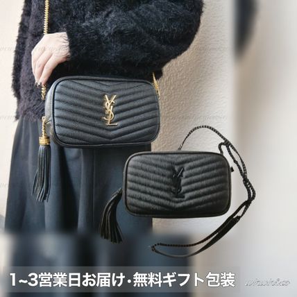 Saint Laurent LOU MINI BAG IN QUILTED GRAIN DE POUDRE EMBOSSED LEATHER (6125791GF081000, 6125791GF011000)