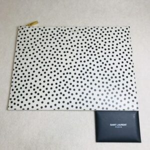 Saint Laurent Dots Calfskin Leather Logo Clutches