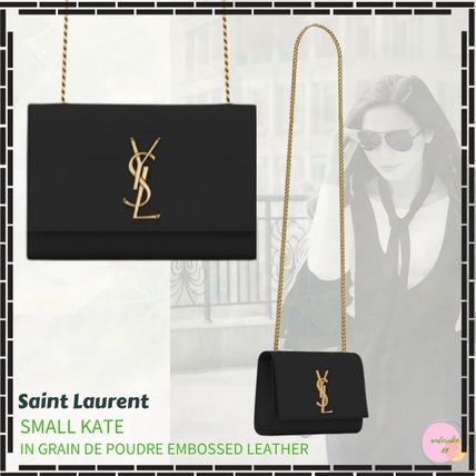 Saint Laurent KATE Casual Style Calfskin Suede 2WAY Chain Leather Party Style