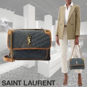 Saint Laurent Niki 2021-22FW Casual Style Denim Chain Plain Party Style Office Style