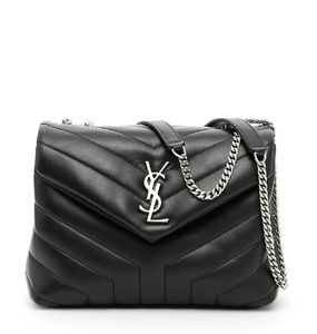 Saint Laurent LOULOU Calfskin Leather Logo Shoulder Bags (494699 DV726 1000)