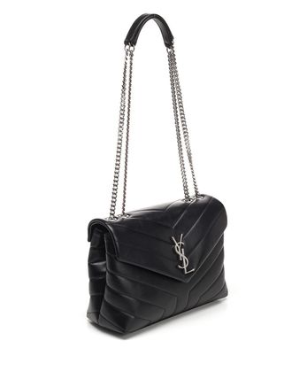 Saint Laurent LOULOU Calfskin Leather Logo Shoulder Bags (494699 DV726 1000) - Image 2