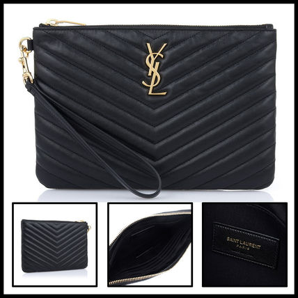 Saint Laurent Street Style Leather Office Style Formal Style Clutches