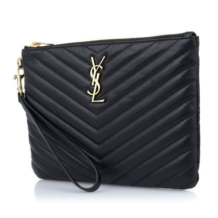 Saint Laurent Street Style Leather Office Style Formal Style Clutches - Image 3