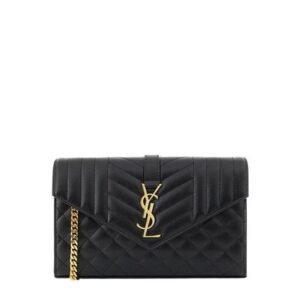 Saint Laurent Unisex Street Style Plain Leather Office Style Logo