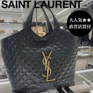 Saint Laurent 2022-23FW Casual Style A4 2WAY Plain Leather Party Style Elegant Style (698651AAANG1000)