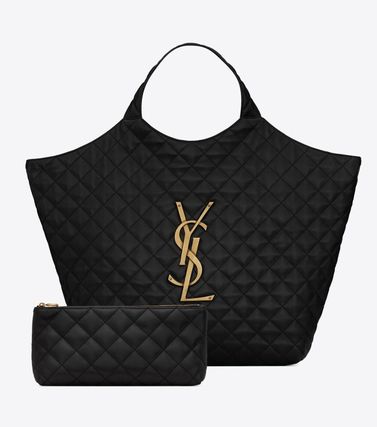 Saint Laurent 2022-23FW Casual Style A4 2WAY Plain Leather Party Style Elegant Style (698651AAANG1000) - Image 2