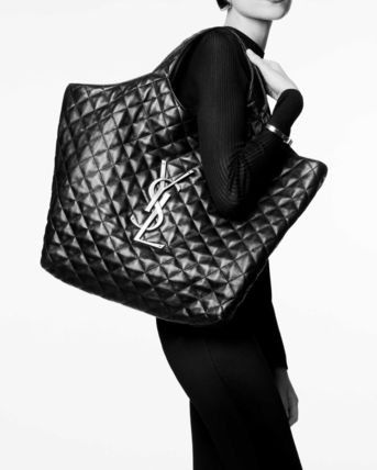 Saint Laurent 2022-23FW Casual Style A4 2WAY Plain Leather Party Style Elegant Style (698651AAANG1000) - Image 5