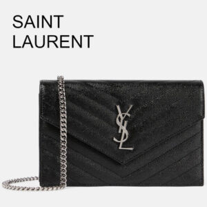Saint Laurent 2022 SS Monogram Chain Plain Leather Logo Shoulder Bags