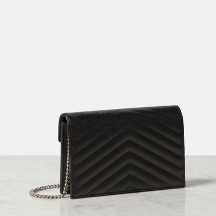 Saint Laurent 2022 SS Monogram Chain Plain Leather Logo Shoulder Bags - Image 5
