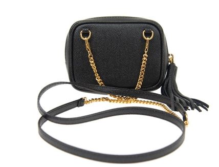Saint Laurent Chain Leather Logo Shoulder Bags - Image 4