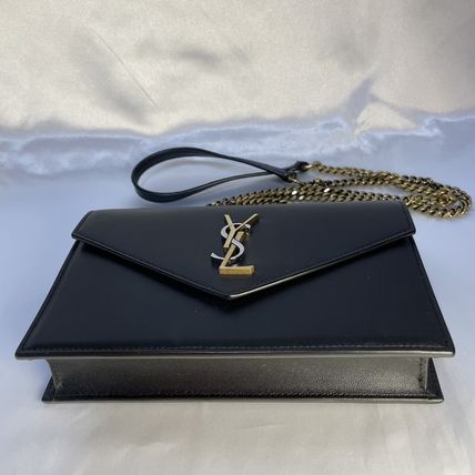 Saint Laurent ENVELOPPE 2023 SS Monogram Casual Style Unisex Lambskin Blended Fabrics - Image 5