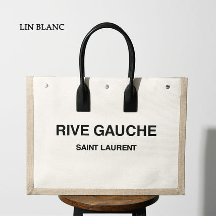 Saint Laurent Casual Style Unisex Blended Fabrics Plain Logo Totes (509415 FAA) - Image 3