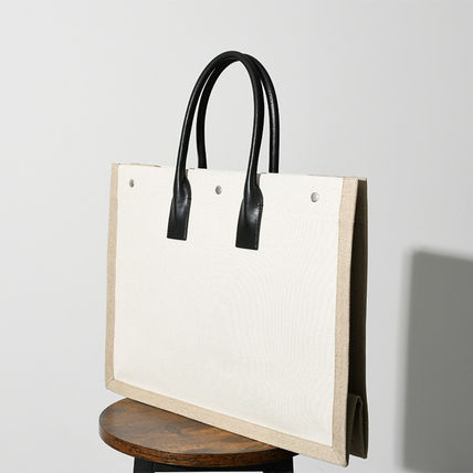 Saint Laurent Casual Style Unisex Blended Fabrics Plain Logo Totes (509415 FAA) - Image 4