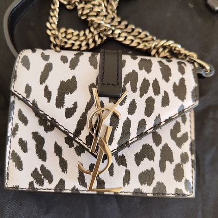 Saint Laurent 2022 SS Leopard Patterns Unisex Calfskin Street Style Chain - Image 4