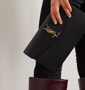 Saint Laurent UPTOWN 2020-21FW Unisex Calfskin Plain Party Style Logo Clutches