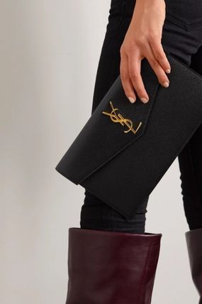 Saint Laurent UPTOWN 2020-21FW Unisex Calfskin Plain Party Style Logo Clutches