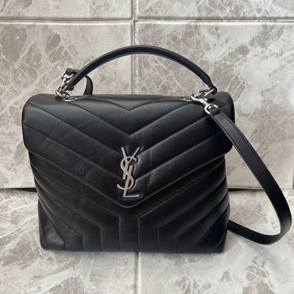 Saint Laurent LOULOU Monogram Casual Style Calfskin 2WAY Plain Leather Crossbody - Image 2