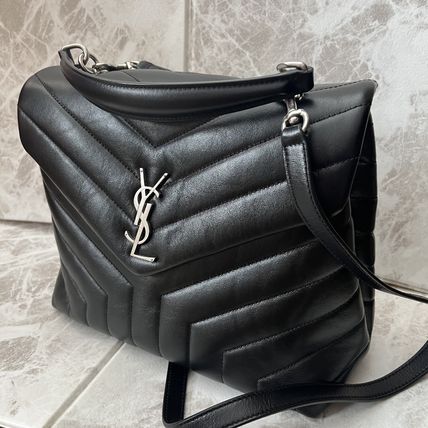 Saint Laurent LOULOU Monogram Casual Style Calfskin 2WAY Plain Leather Crossbody - Image 3