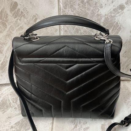 Saint Laurent LOULOU Monogram Casual Style Calfskin 2WAY Plain Leather Crossbody - Image 4