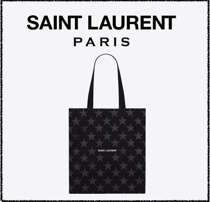 Saint Laurent RIVE DROITE 2023 Cruise Star Casual Style Unisex Canvas A4 Bi-color Party Style