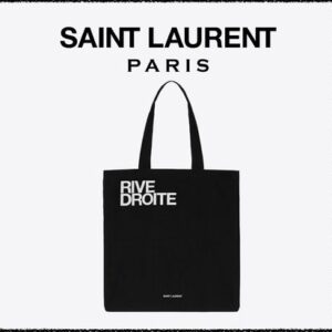 Saint Laurent RIVE DROITE 2022 SS Casual Style Unisex A4 Bi-color Plain Party Style