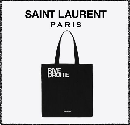 Saint Laurent RIVE DROITE 2022 SS Casual Style Unisex A4 Bi-color Plain Party Style