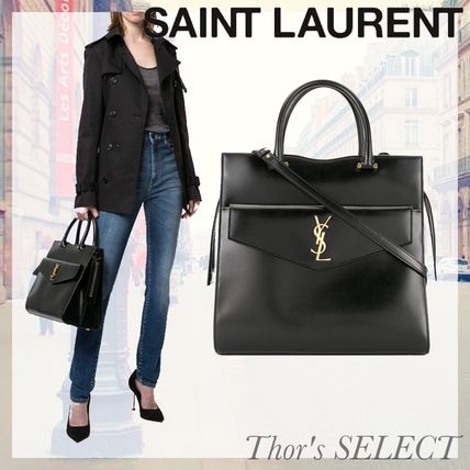 Saint Laurent UPTOWN Casual Style 3WAY Plain Leather Party Style Office Style (561203)