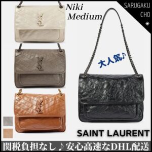 Saint Laurent Niki 2020-21FW NIKI MEDIUM IN CRINKLED VINTAGE LEATHER (6331580EN049207, 6331581YG042646, 4988940EN041202, 6331580EN041000)