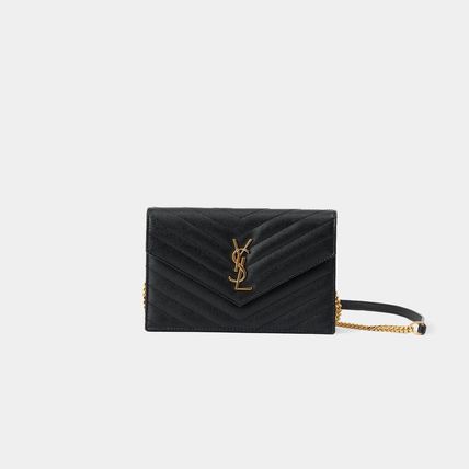Saint Laurent ENVELOPPE Casual Style Unisex Calfskin 2WAY Plain Leather Party Style (742920BOW011000) - Image 2