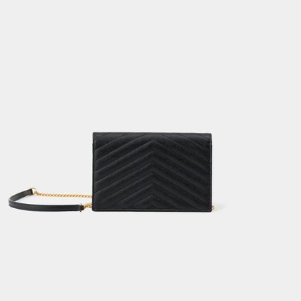 Saint Laurent ENVELOPPE Casual Style Unisex Calfskin 2WAY Plain Leather Party Style (742920BOW011000) - Image 3