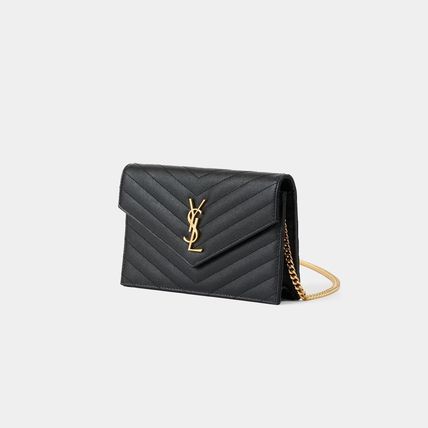 Saint Laurent ENVELOPPE Casual Style Unisex Calfskin 2WAY Plain Leather Party Style (742920BOW011000) - Image 4