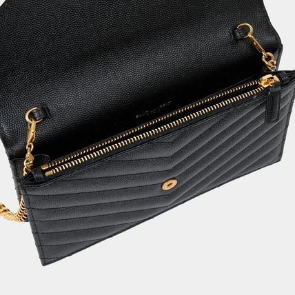 Saint Laurent ENVELOPPE Casual Style Unisex Calfskin 2WAY Plain Leather Party Style (742920BOW011000) - Image 5