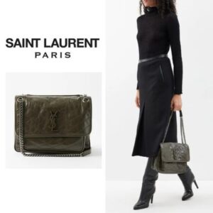 Saint Laurent Niki Casual Style Calfskin Street Style 2WAY Chain Plain Leather