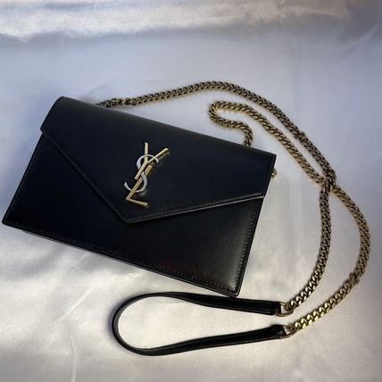 Saint Laurent ENVELOPPE 2023 SS Monogram Casual Style Unisex Lambskin Blended Fabrics - Image 2