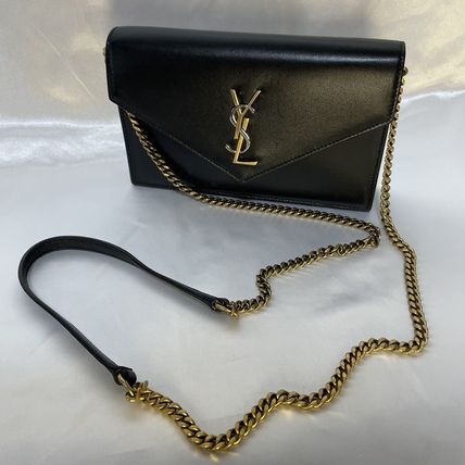 Saint Laurent ENVELOPPE 2023 SS Monogram Casual Style Unisex Lambskin Blended Fabrics - Image 3
