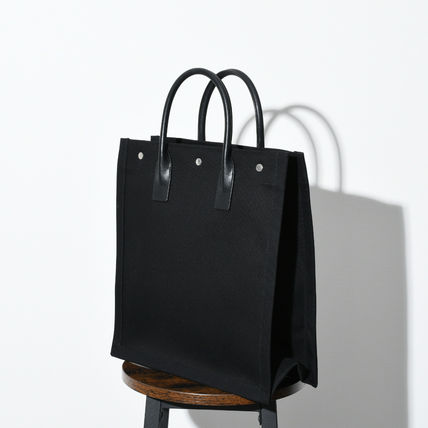 Saint Laurent CABAS RIVE GAUCHE Casual Style A4 Plain Office Style Logo Totes (632539FAAVR) - Image 4