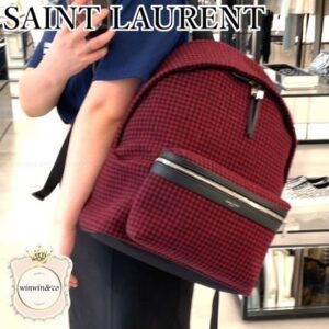 Saint Laurent Other Plaid Patterns Elegant Style Logo Outlet Backpacks