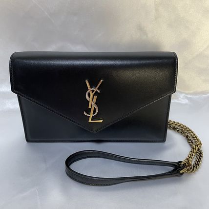 Saint Laurent ENVELOPPE 2023 SS Monogram Casual Style Unisex Lambskin Blended Fabrics - Image 4