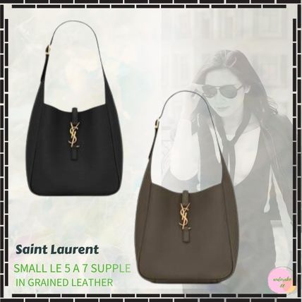 Saint Laurent Casual Style Calfskin Suede Blended Fabrics Plain Leather (713938AAAUQ3212, 713938AAAUQ1000)