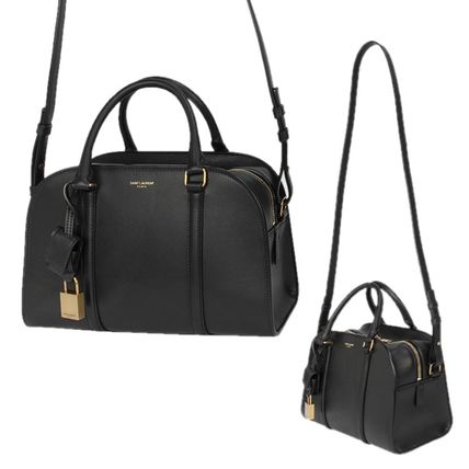 Saint Laurent Casual Style Calfskin Street Style Plain Leather Party Style